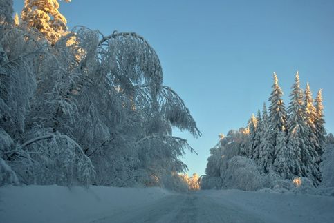 Зимняя дорога из пос. Магнитка в г. Златоуст. 03 января 2013 г