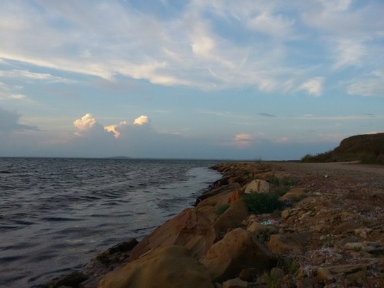 Закат на берегу Керченского залива
