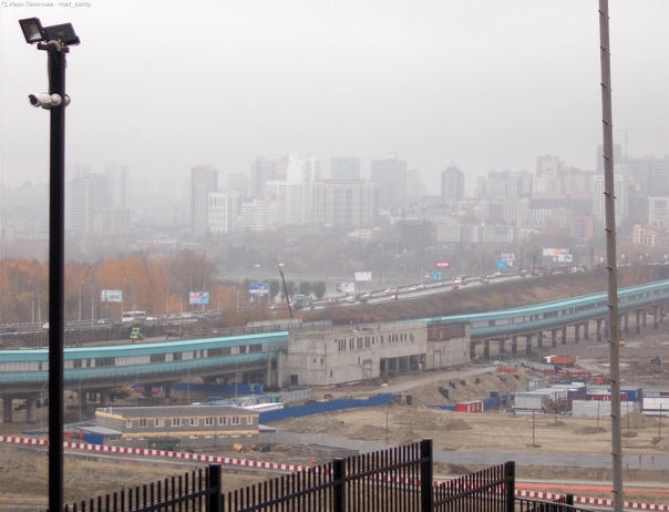 Стройка станции метро Спортивная, снято из ЖК Панорама