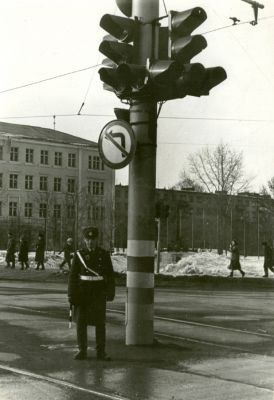 Пост  1 ГАИ. Красноармейская площадь. 80-е годы XX века
