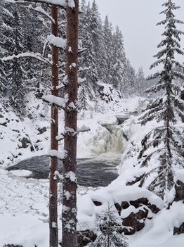 Зимний водопад Кивач - главная цель этой поездки