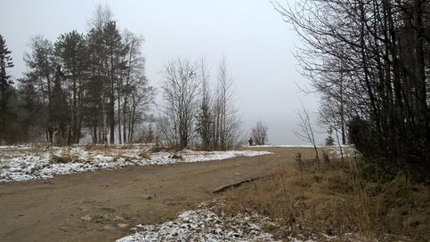 На озере туман