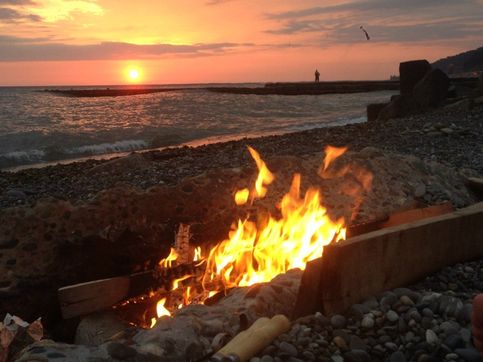 Г. Сочи, лето 2015, закат на пляже 73км