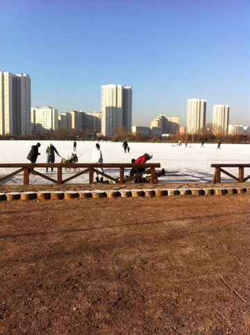 В Южном Бутово замерз пруд. Можно кататься на коньках