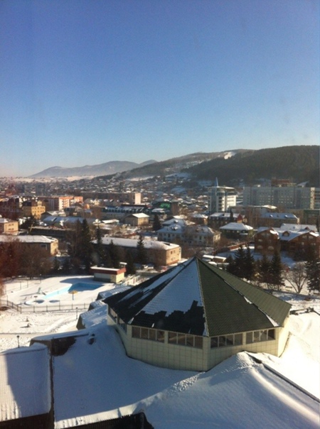 Курортный городок Белокуриха, вид из нашего окна