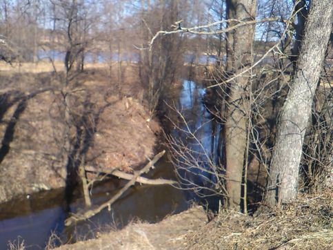 28 марта. Выезд на Святое озеро. Протока, соединяющая Святое озеро и Васильевский ручей. В лето 2020 года Святое озеро почти вс время, начиная с раннего мая и по октябрь - цвело. И это - одна из немногих фотографий, когда вода ещ относительно прозрачна.