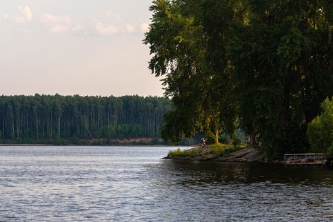 Река Волга, Горьковское водохранилище, устье реки Санахта