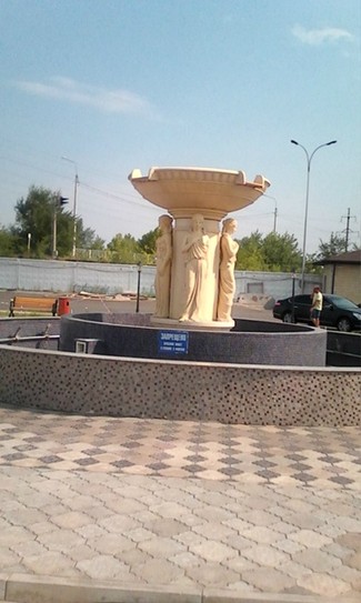Новый причал в Сызрани-фонтан