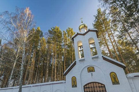 Монастырские врата. Алапаевский мужской монастырь во имя Новомучеников Российских. 13 марта 2021 года. 17:14